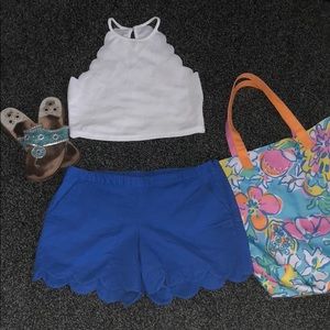 **Lilly Pulitzer** blue scallop shorts size 4